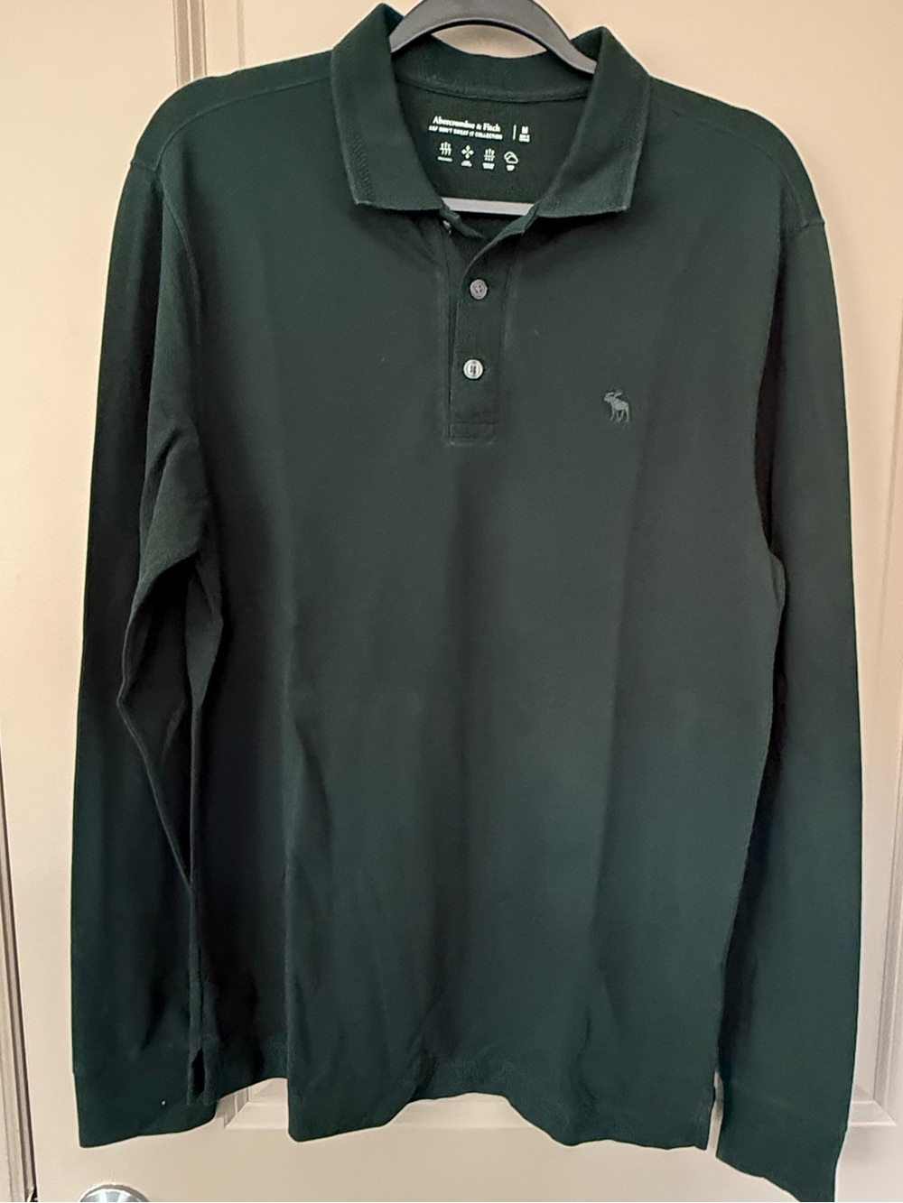 Abercrombie & Fitch Men’s Long-Sleeve Polo - Forest Green